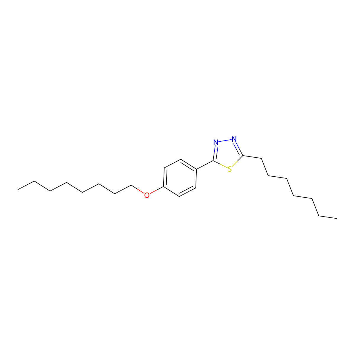 2-Heptyl-5-(4-octoxyphenyl)-1,3,4-thiadiazole molecular structure, CAS 77477-63-5
