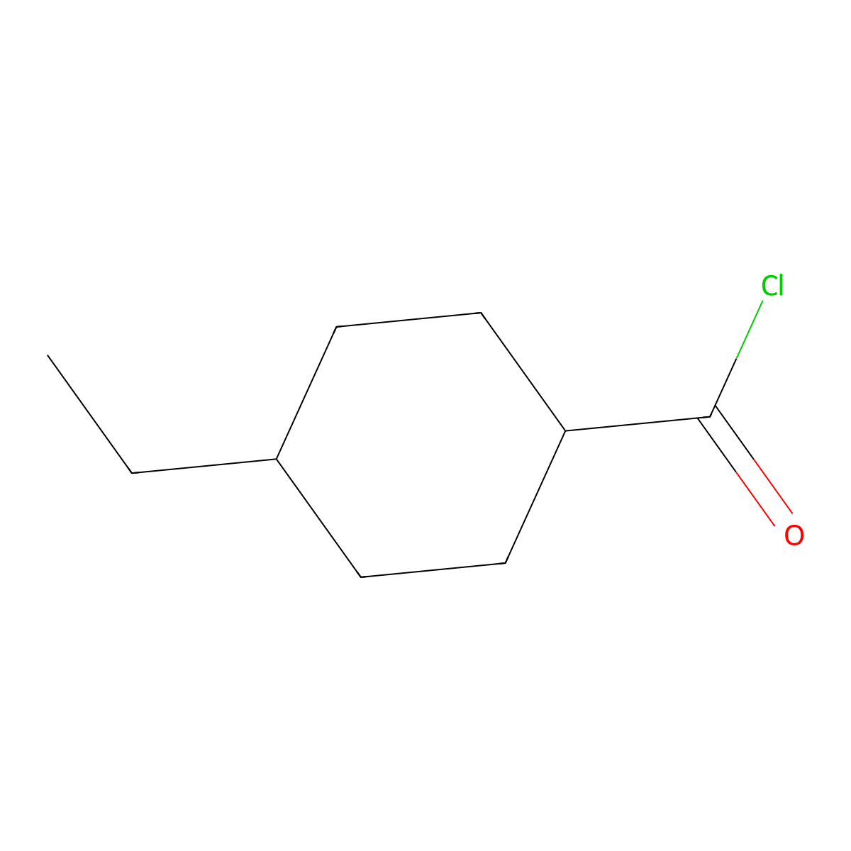 4-Ethylcyclohexanecarbonyl chloride molecular structure, CAS 77477-82-8