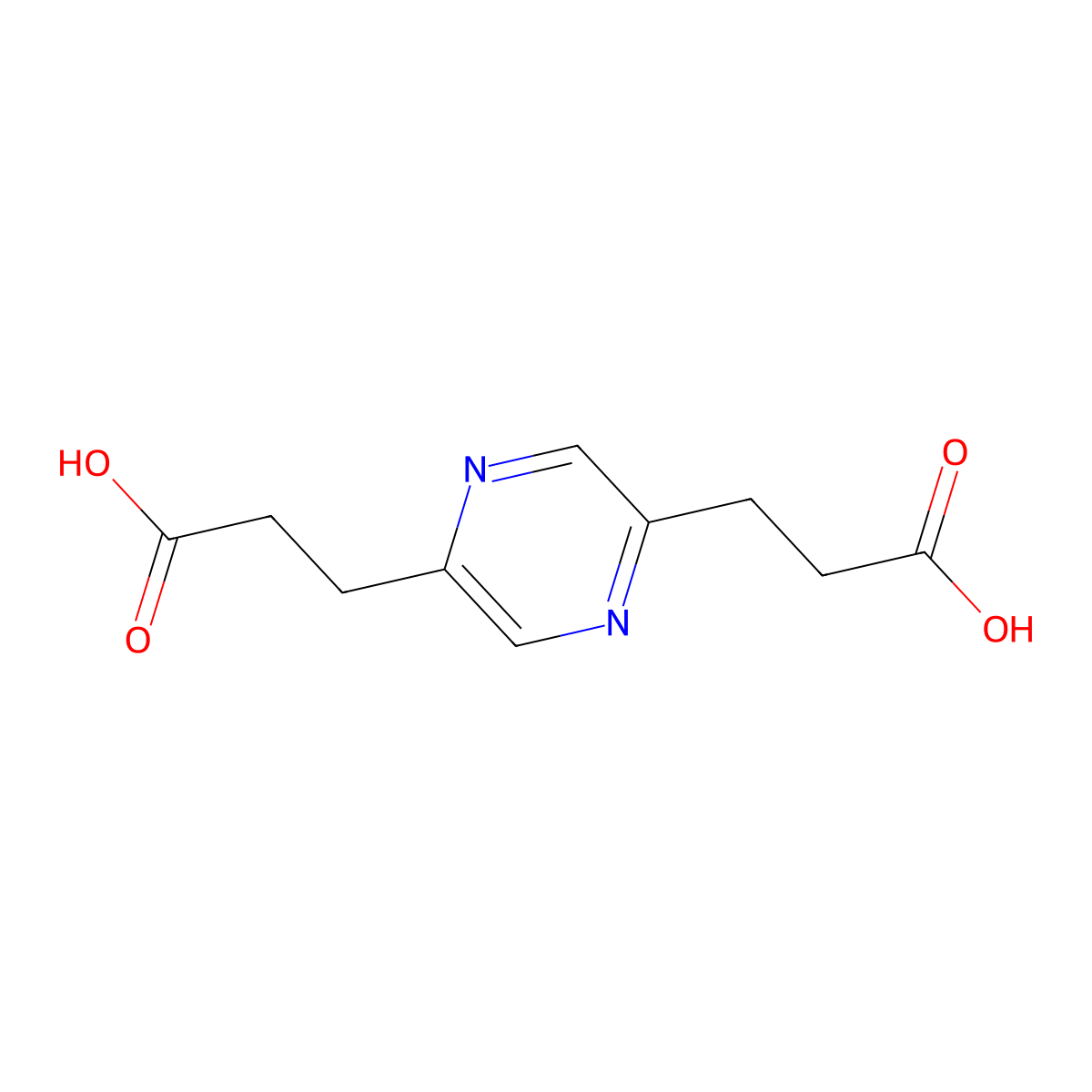 2,5-Pyrazinedipropanoic acid molecular structure, CAS 77479-02-8