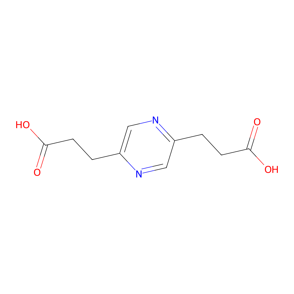 2,5-Pyrazinedipropanoic acid molecular structure, CAS 77479-02-8