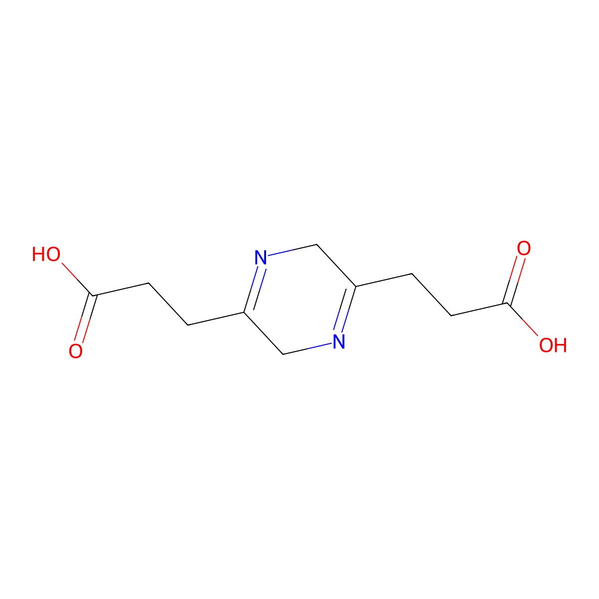3,6-Dihydropyrazine-2,5-dipropanoic acid molecular structure, CAS 77479-03-9