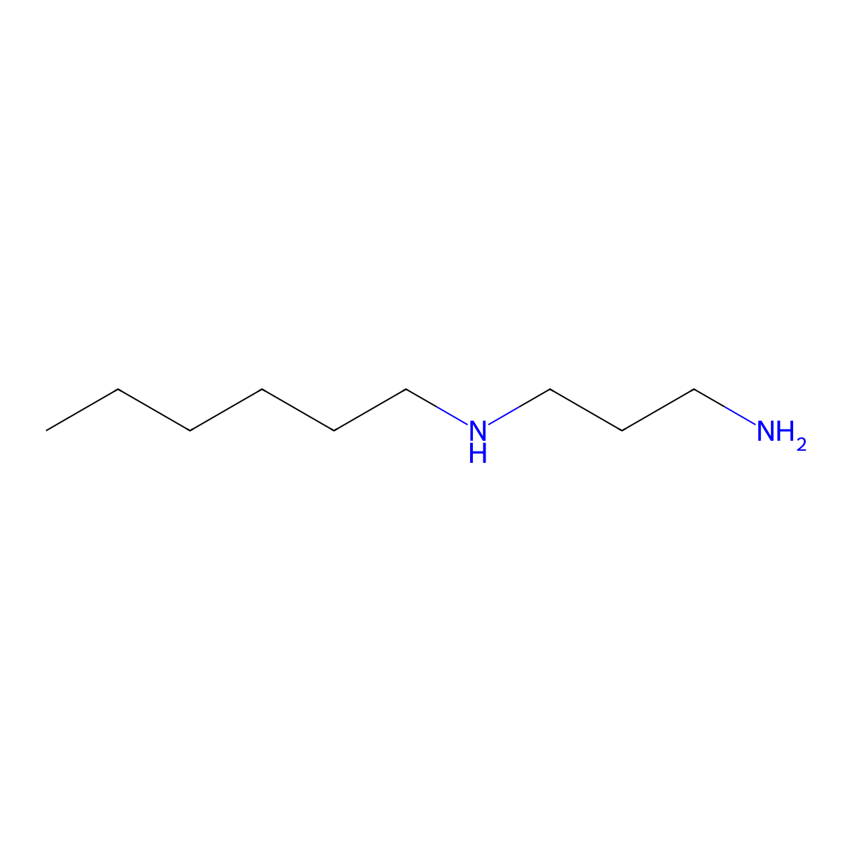 n-Hexyl-1,3-propanediamine molecular structure, CAS 7748-29-0
