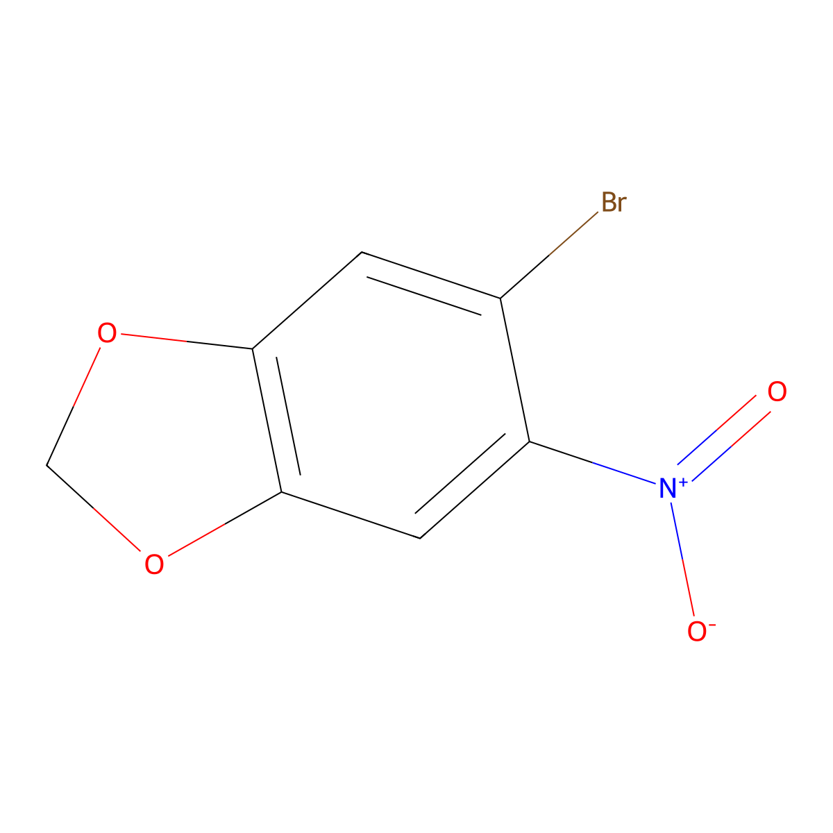 5-Bromo-6-nitro-1,3-benzodioxole molecular structure, CAS 7748-58-5