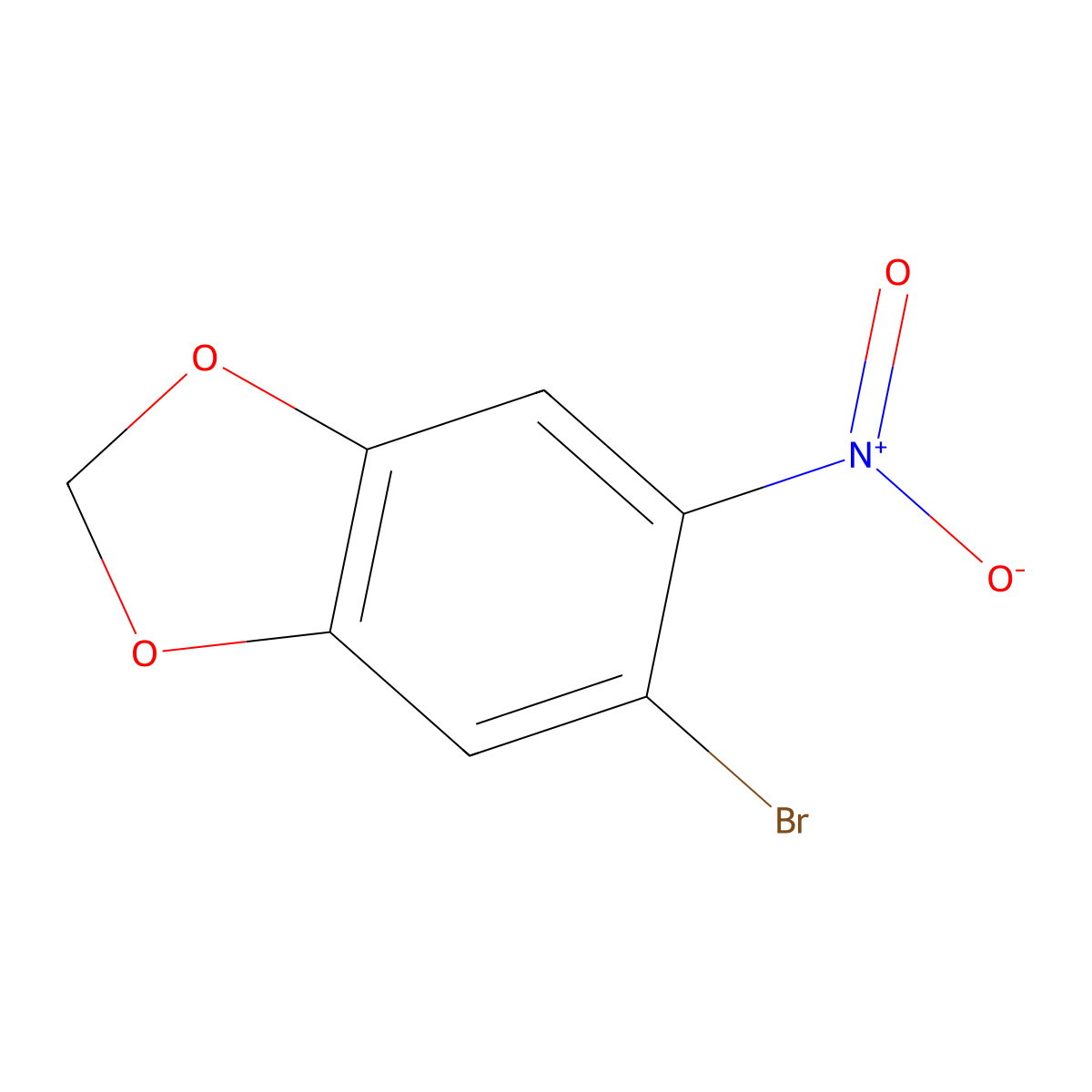 5-Bromo-6-nitro-1,3-benzodioxole molecular structure, CAS 7748-58-5