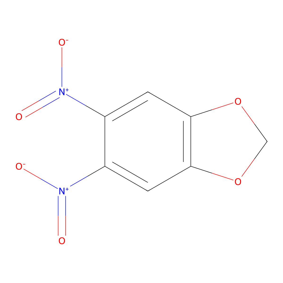 5,6-Dinitro-1,3-benzodioxole molecular structure, CAS 7748-59-6
