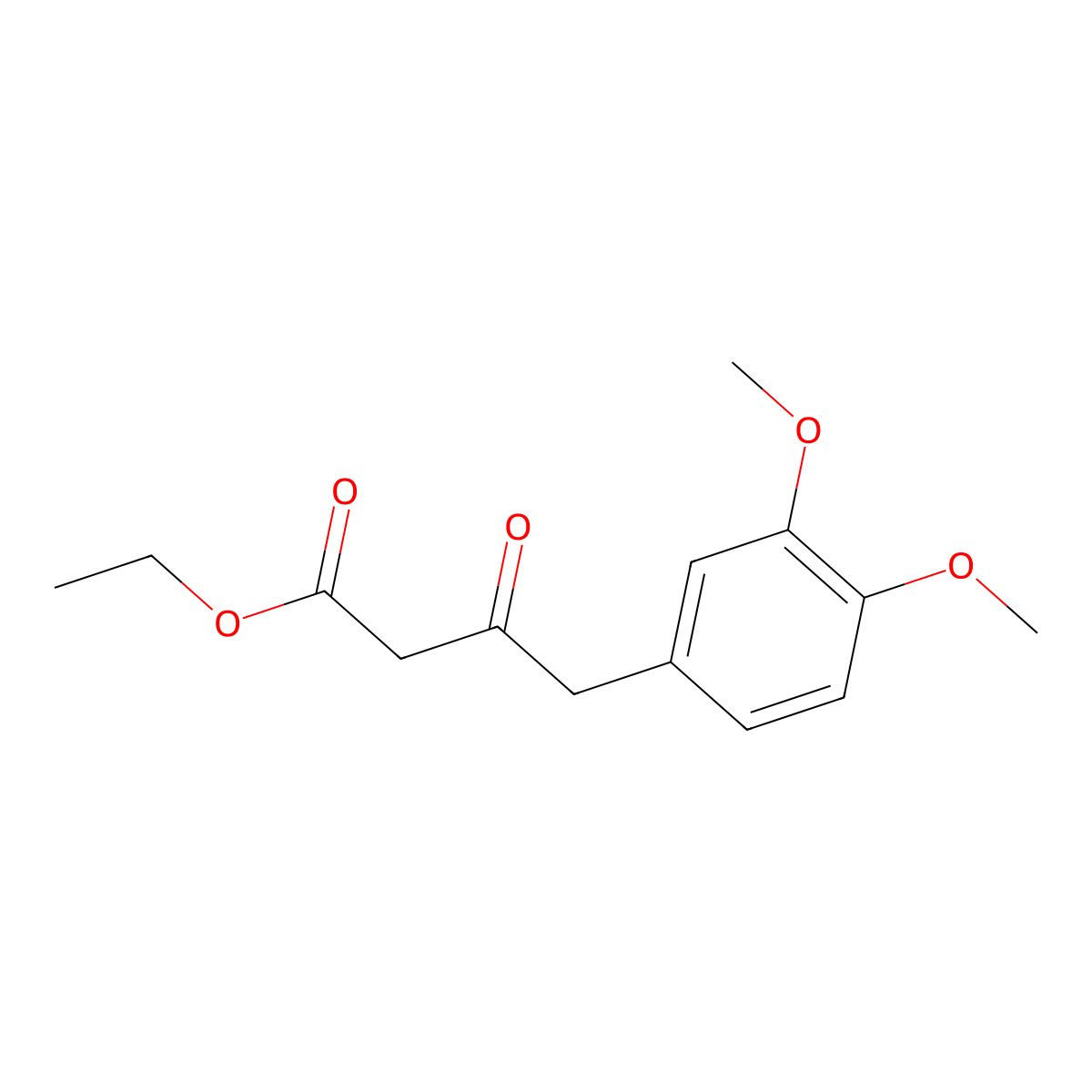Ethyl 4-(3,4-dimethoxyphenyl)-3-oxobutanoate molecular structure, CAS 77483-49-9