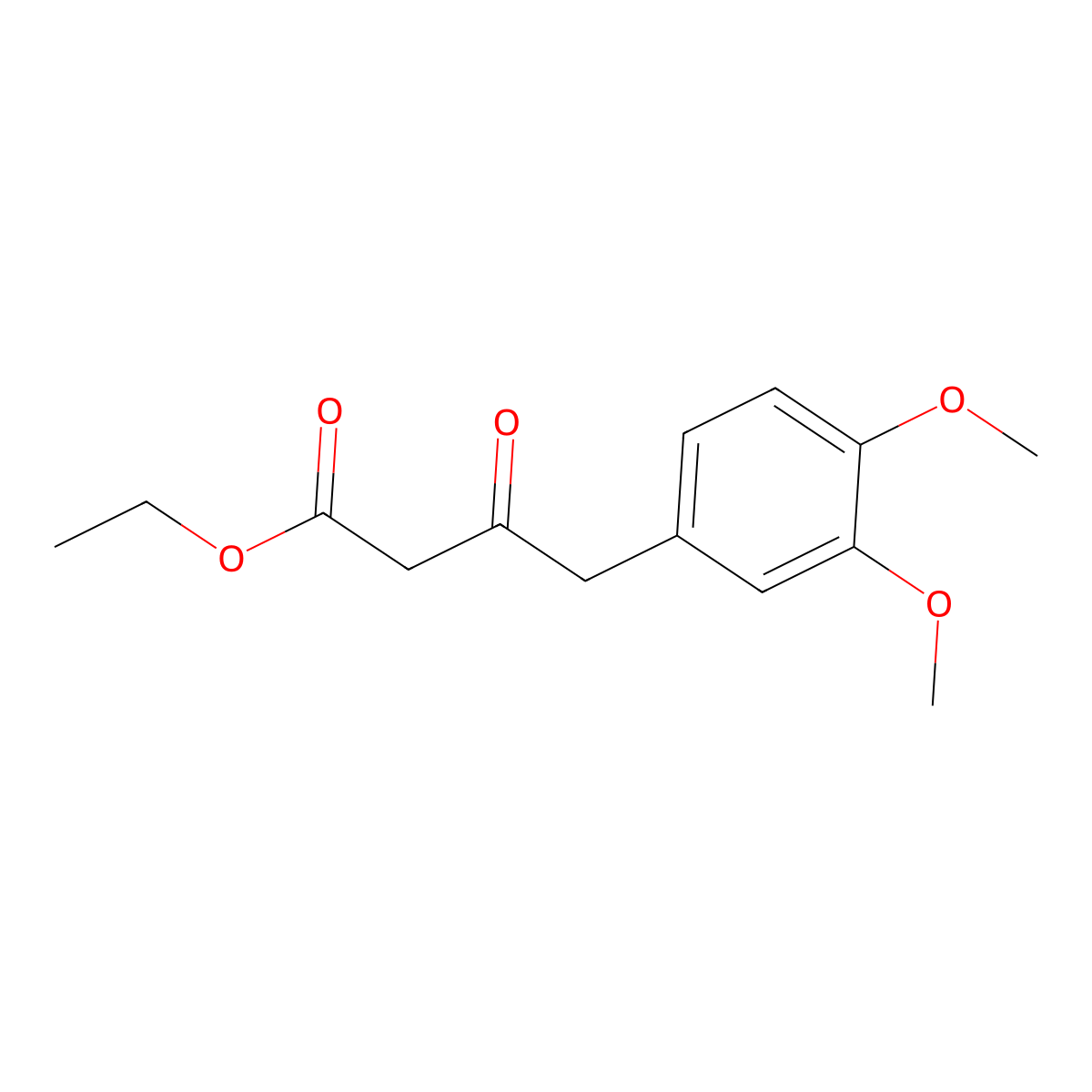 Ethyl 4-(3,4-dimethoxyphenyl)-3-oxobutanoate molecular structure, CAS 77483-49-9