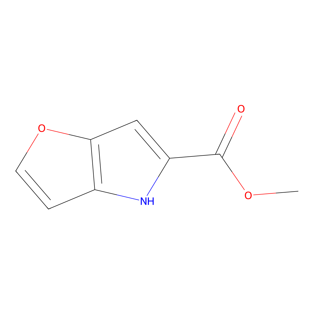methyl 4H-furo[3,2-b]pyrrole-5-carboxylate molecular structure, CAS 77484-99-2