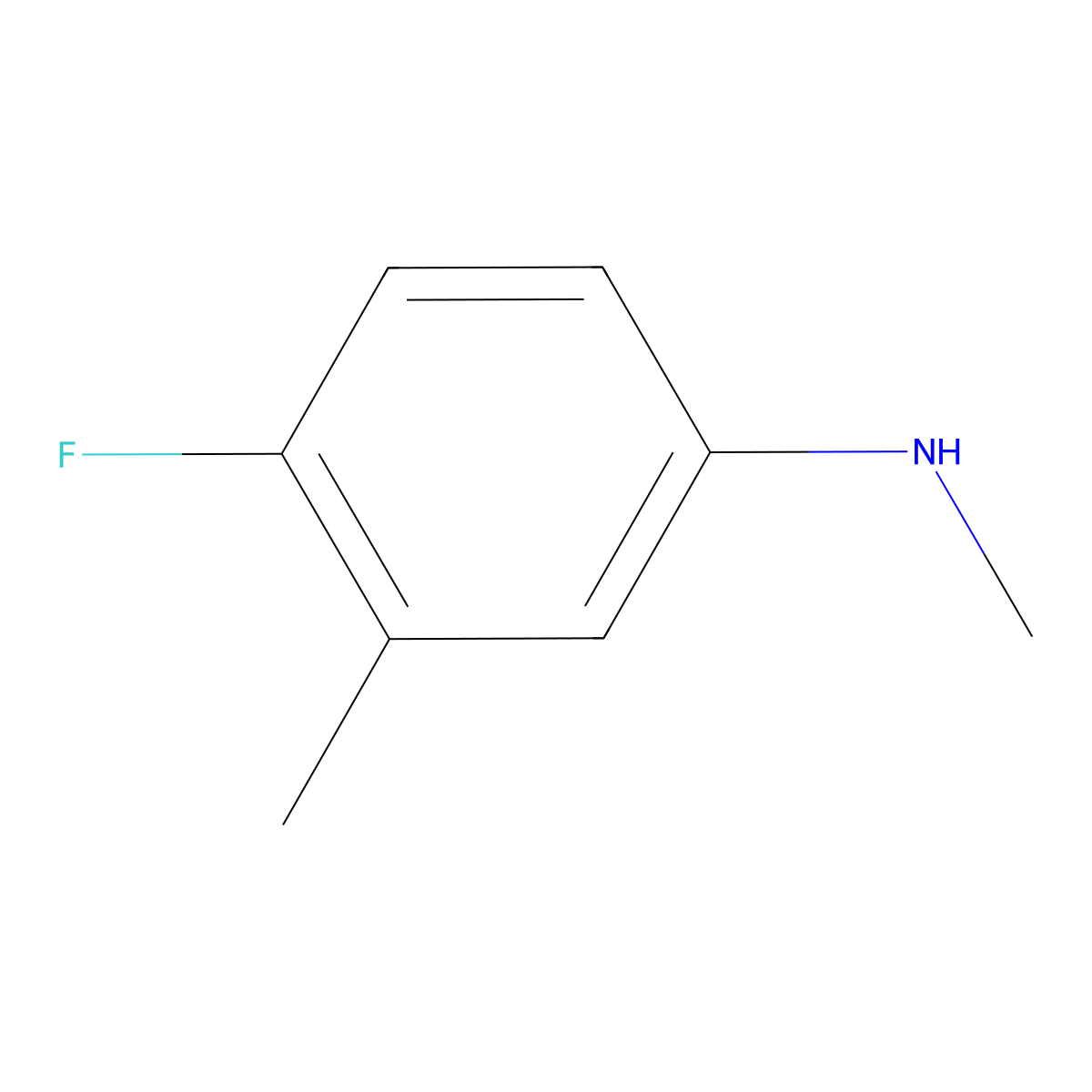 4-fluoro-N,3-dimethylaniline molecular structure, CAS 77488-82-5