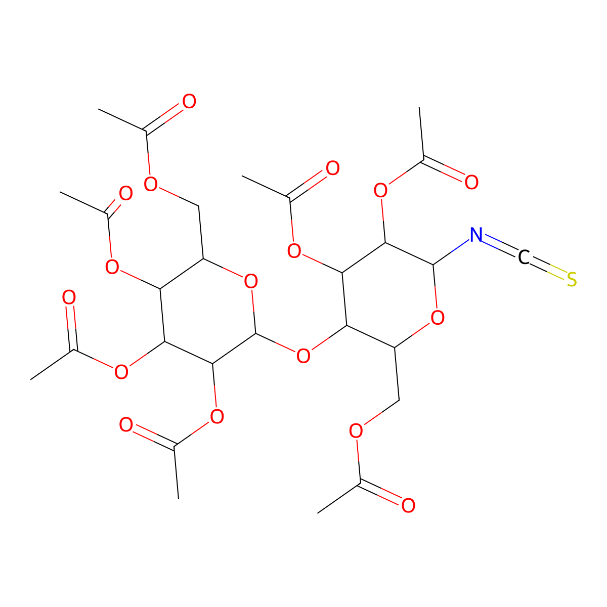 Hepta-O-acetyl-beta-D-lactosyl-isothiocyanate molecular structure, CAS 77489-36-2
