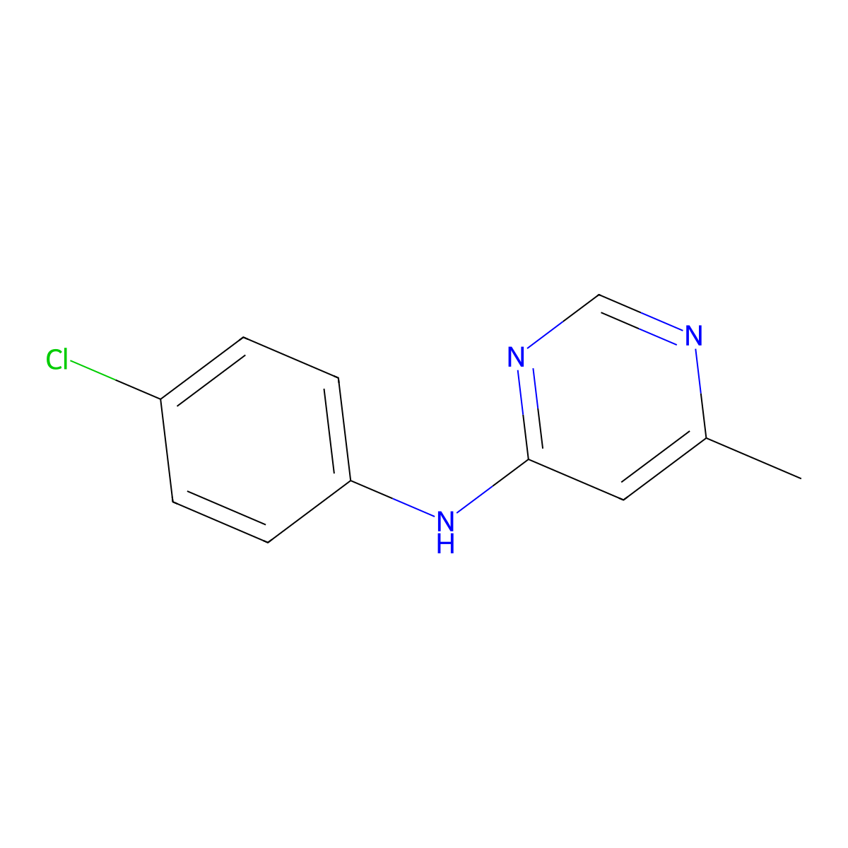 (4-Chloro-phenyl)-(6-methyl-pyrimidin-4-yl)-amine molecular structure, CAS 7749-50-0