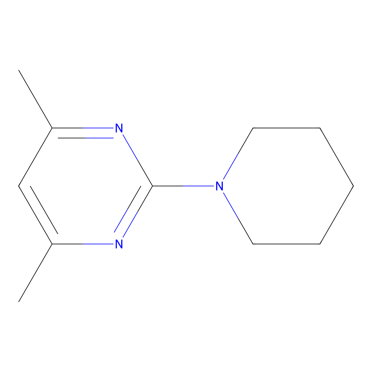 4,6-Dimethyl-2-(piperidin-1-yl)pyrimidine molecular structure, CAS 7749-52-2