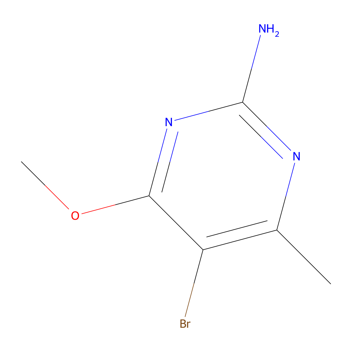 5-Bromo-4-methoxy-6-methylpyrimidin-2-amine molecular structure, CAS 7749-55-5