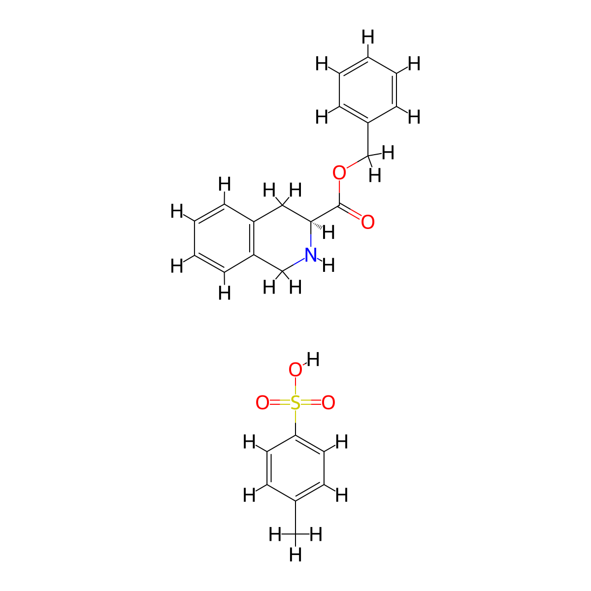 3-Benzyloxycarbonyl-1,2,3,4-tetrahydro-isoquinolinium tosylate, (S)- molecular structure, CAS 77497-97-3