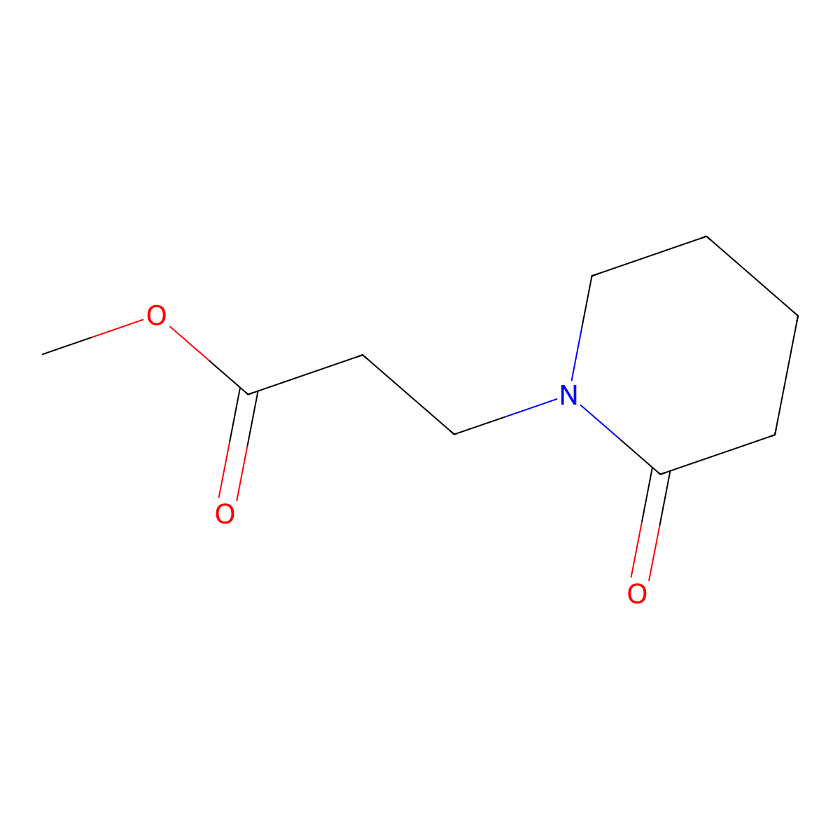 Methyl 3-(2-oxopiperidin-1-yl)propanoate molecular structure, CAS 77499-54-8
