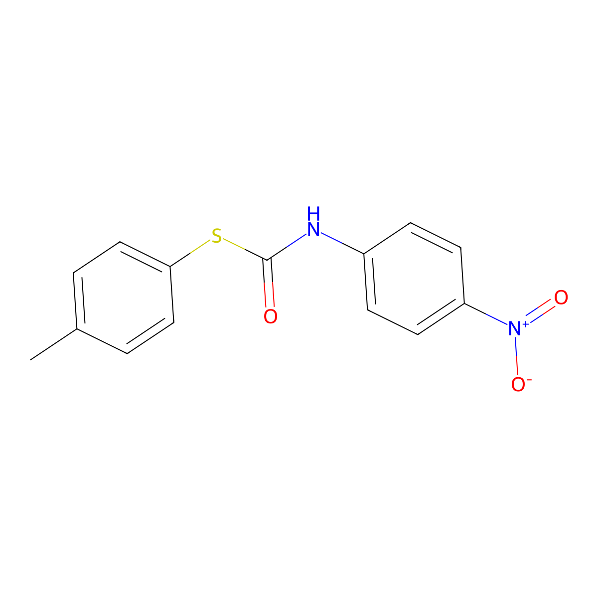S-(4-methylphenyl) 4-nitrophenylthiocarbamate molecular structure, CAS 77499-96-8