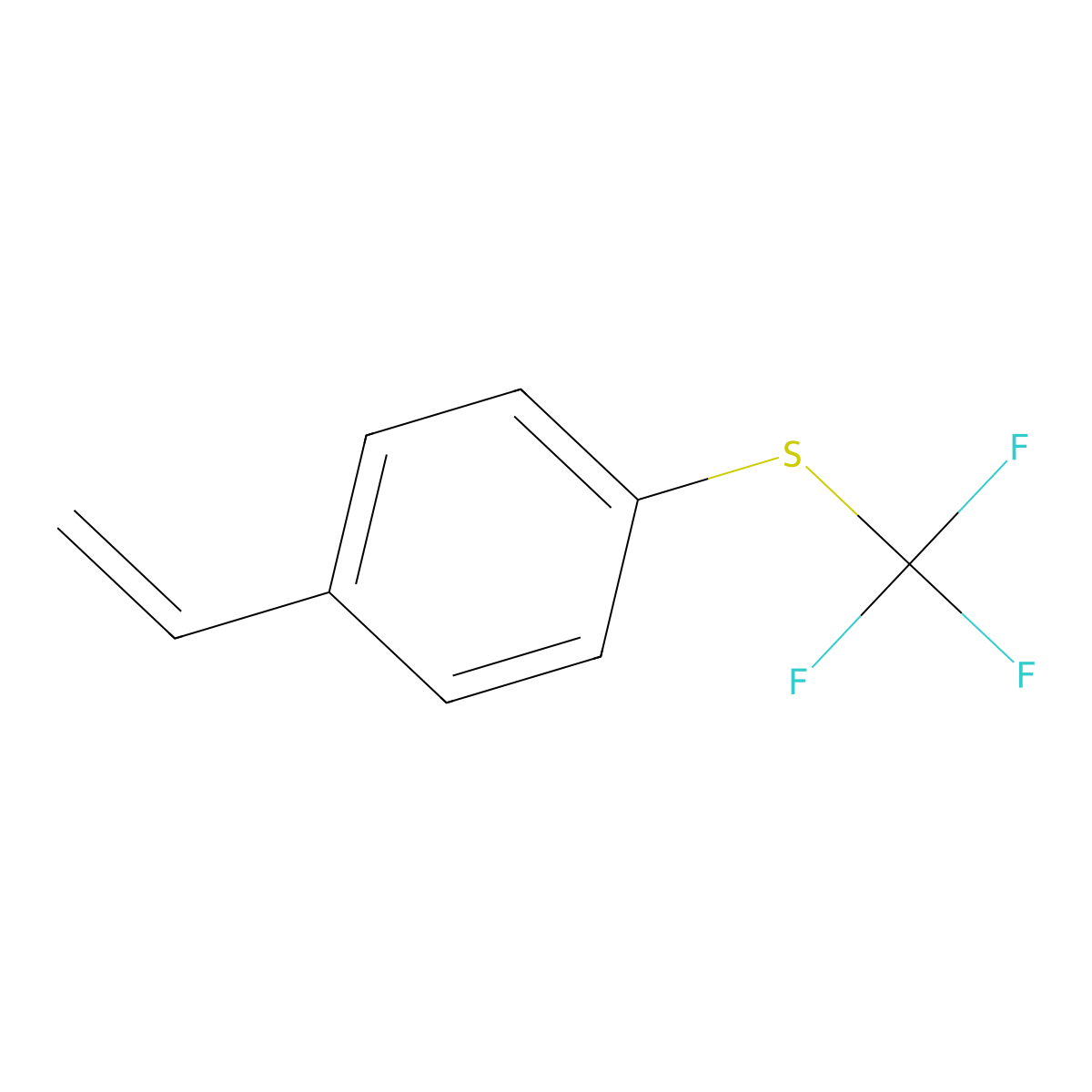 1-Ethenyl-4-[(trifluoromethyl)thio]benzene molecular structure, CAS 775-28-0
