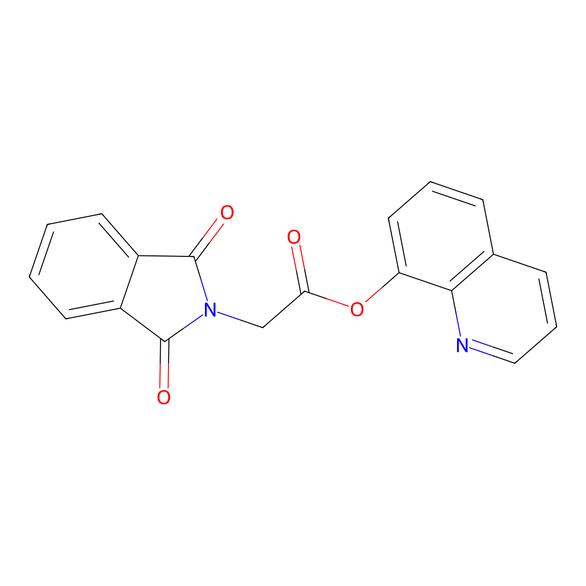Quinolin-8-yl 2-(1,3-dioxoisoindolin-2-yl)acetate molecular structure, CAS 7750-60-9