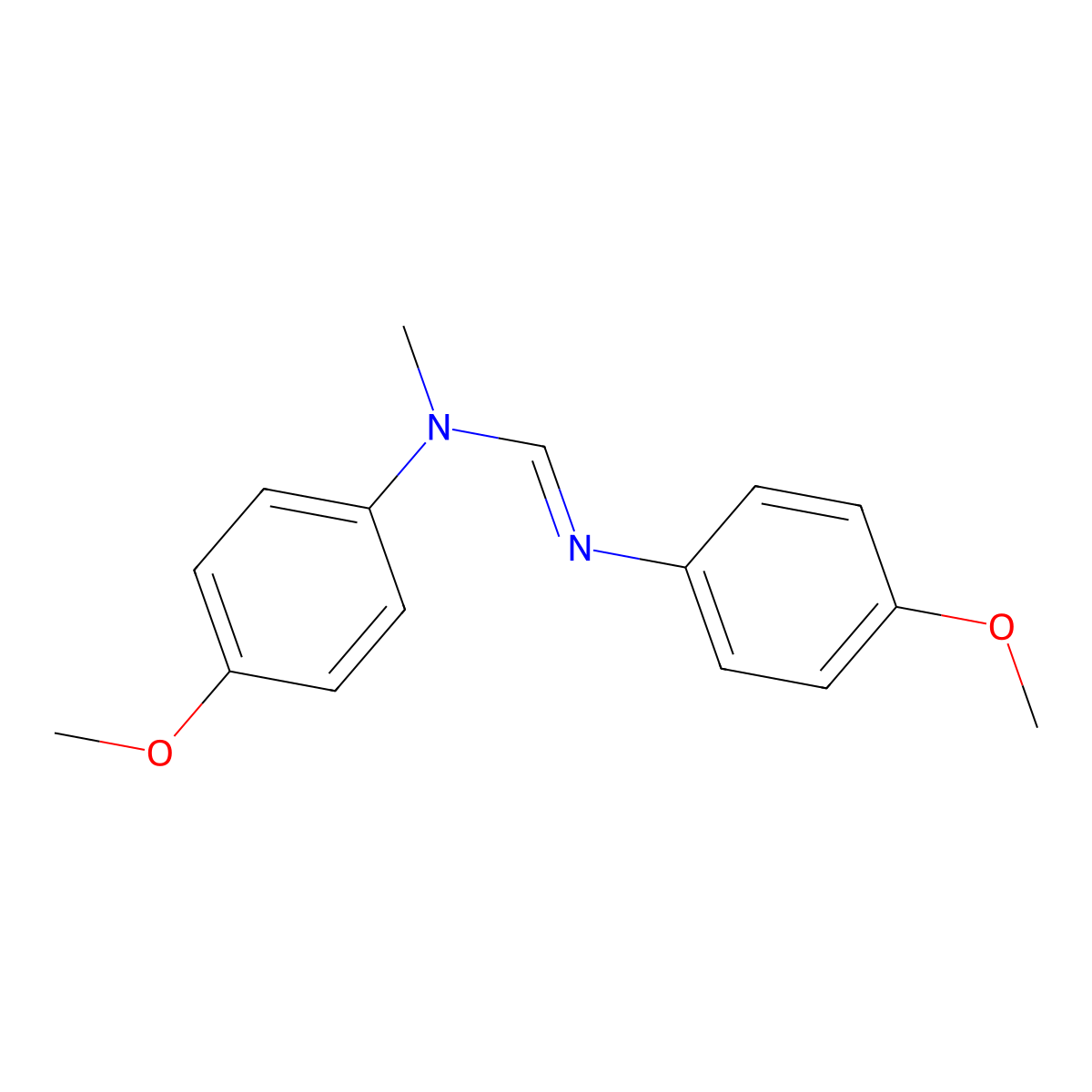 (E)-N,N'-bis(4-methoxyphenyl)-N-methylformimidamide molecular structure, CAS 77501-20-3