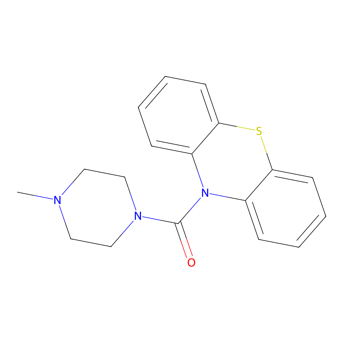 (4-Methylpiperazin-1-yl)(10H-phenothiazin-10-yl)methanone molecular structure, CAS 77502-57-9