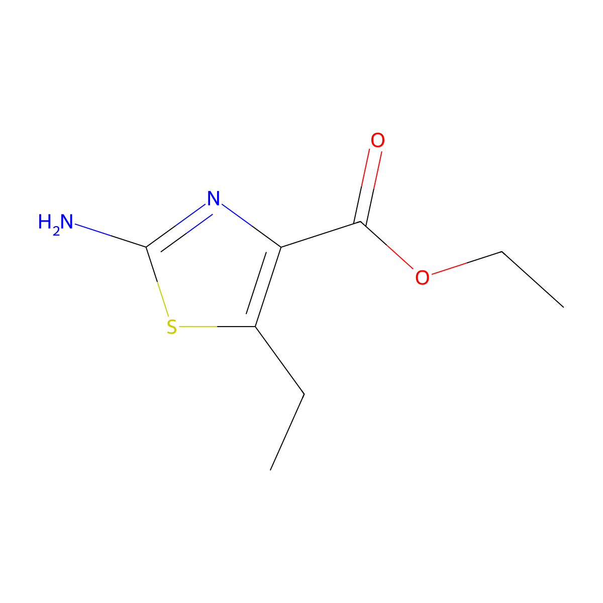 Ethyl 2-amino-5-ethyl-1,3-thiazole-4-carboxylate molecular structure, CAS 77505-81-8