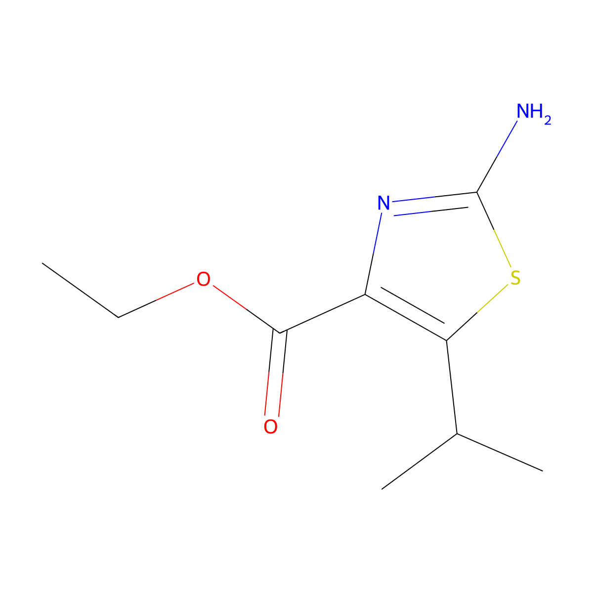Ethyl 2-amino-5-isopropylthiazole-4-carboxylate molecular structure, CAS 77505-83-0