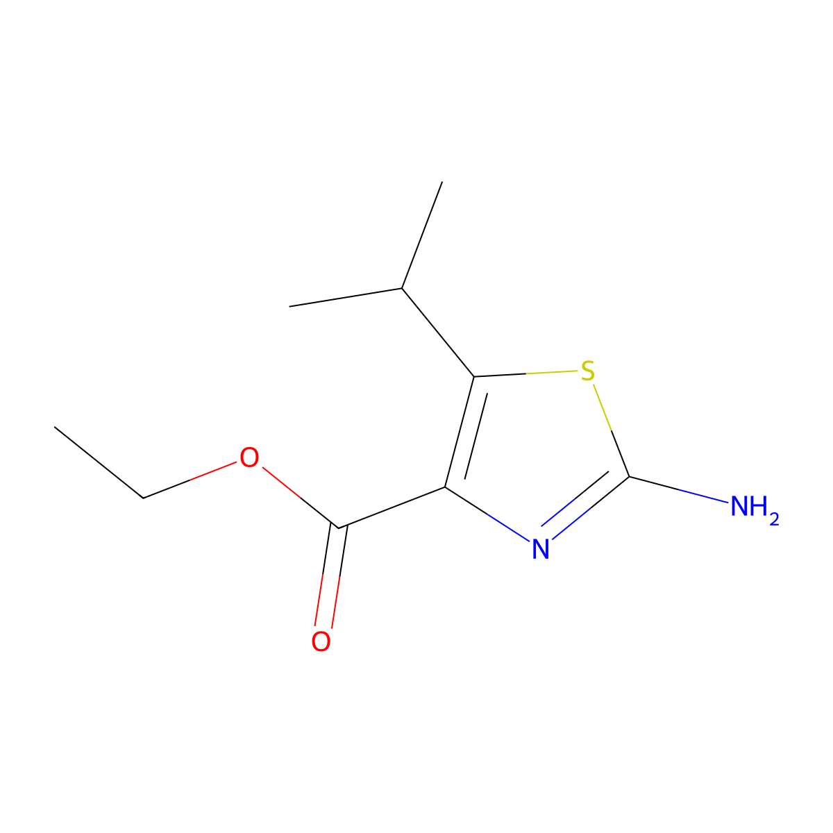 Ethyl 2-amino-5-isopropylthiazole-4-carboxylate molecular structure, CAS 77505-83-0