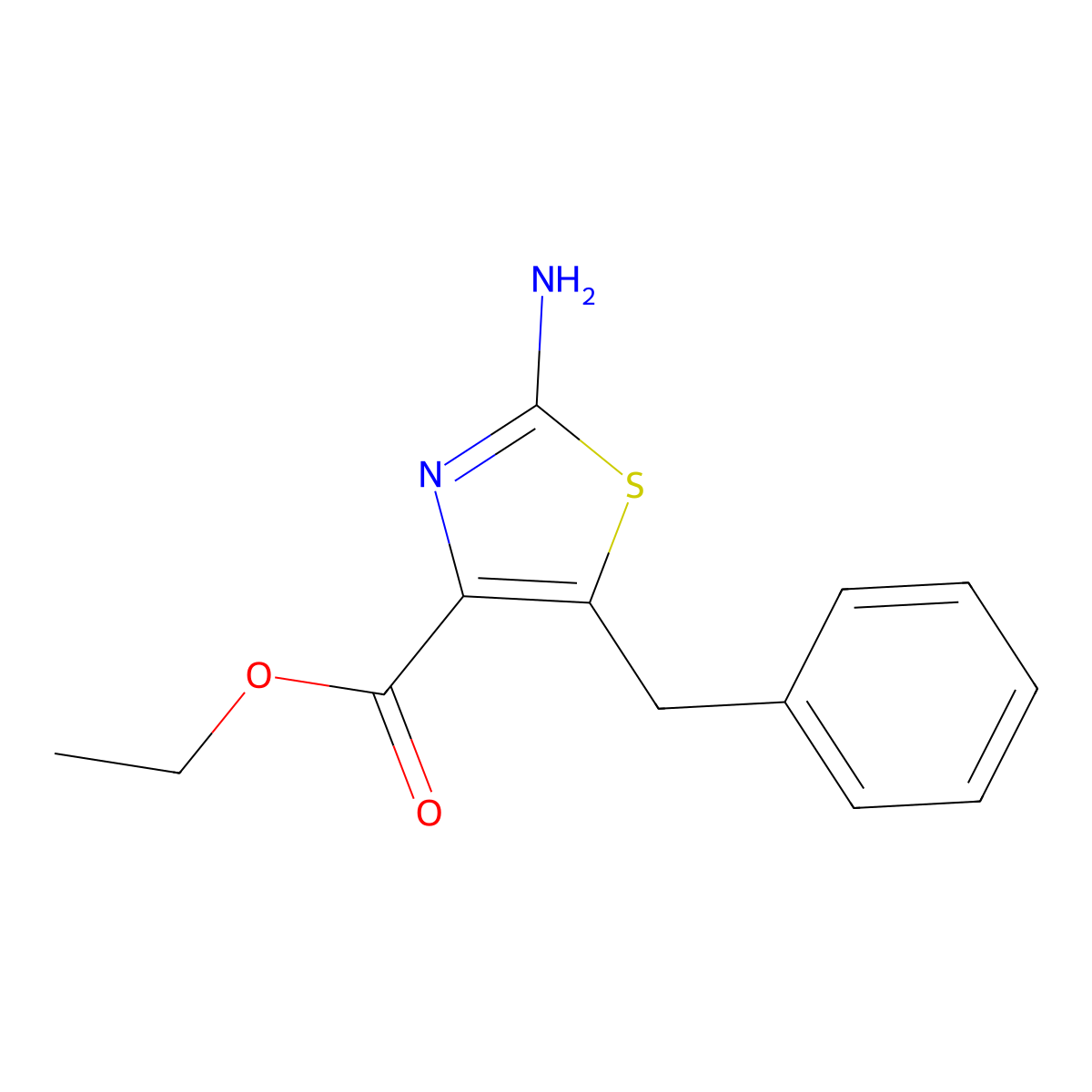 Ethyl 2-amino-5-benzyl-1,3-thiazole-4-carboxylate molecular structure, CAS 77505-86-3
