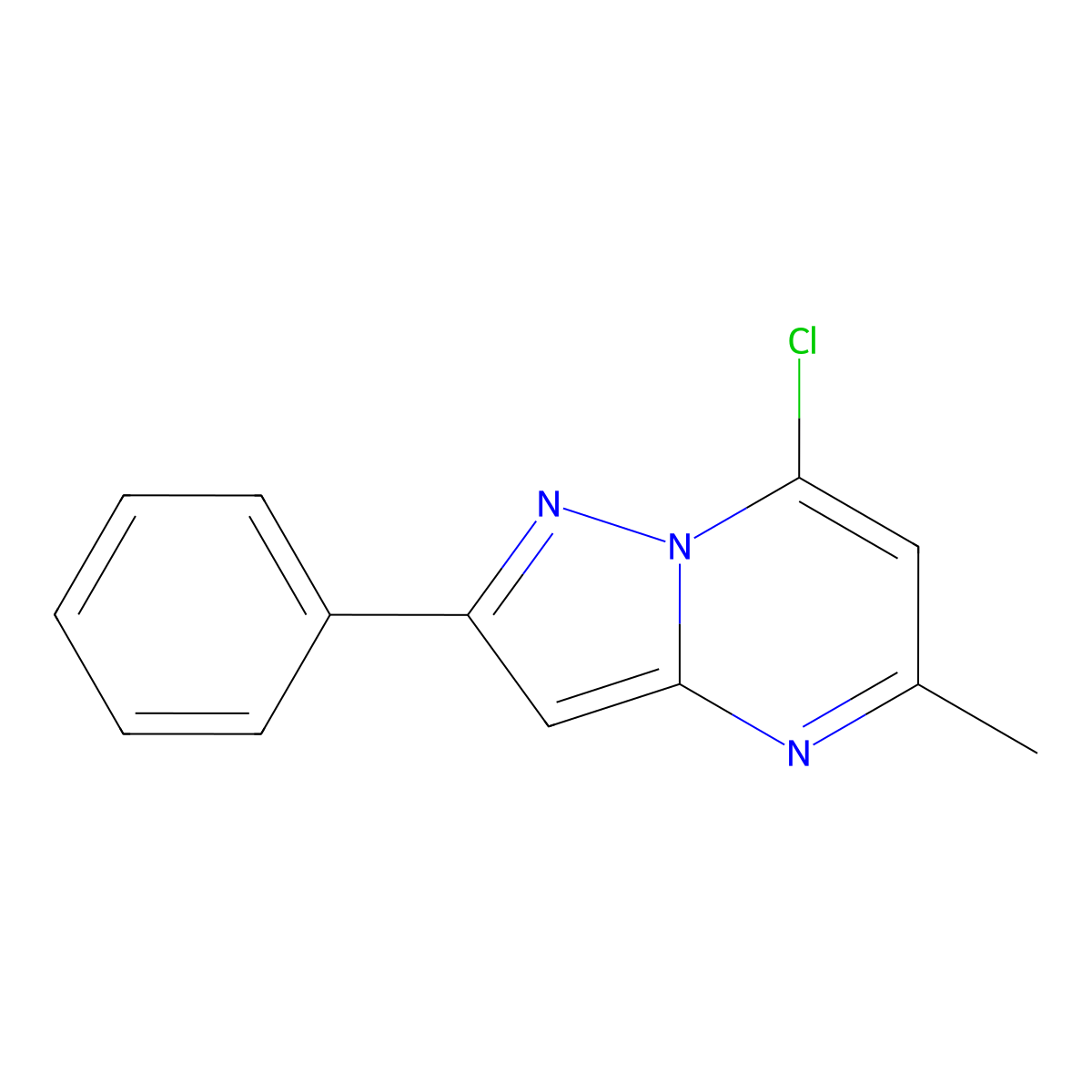 7-Chloro-5-methyl-2-phenylpyrazolo(1,5-a)pyrimidine molecular structure, CAS 77506-96-8