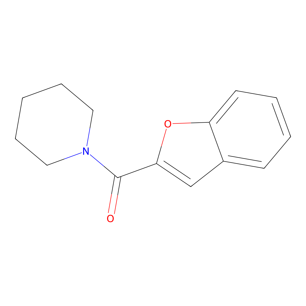 (1-Benzofuran-2-yl)(piperidin-1-yl)methanone molecular structure, CAS 77509-75-2
