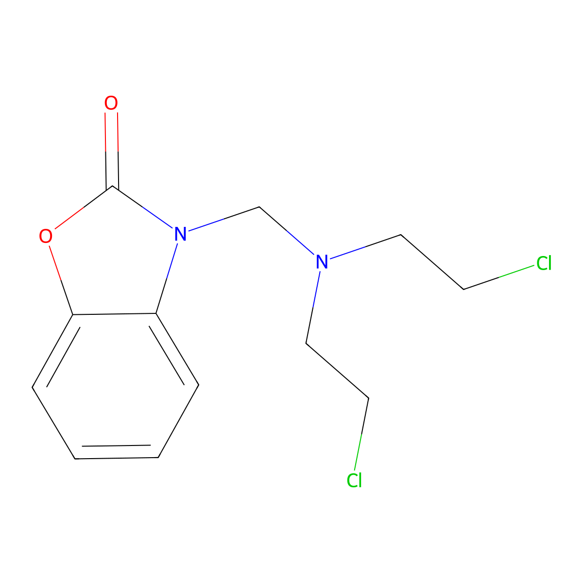 2-Benzoxazolinone, 3-(bis(2-chloroethyl)aminomethyl)- molecular structure, CAS 7751-31-7
