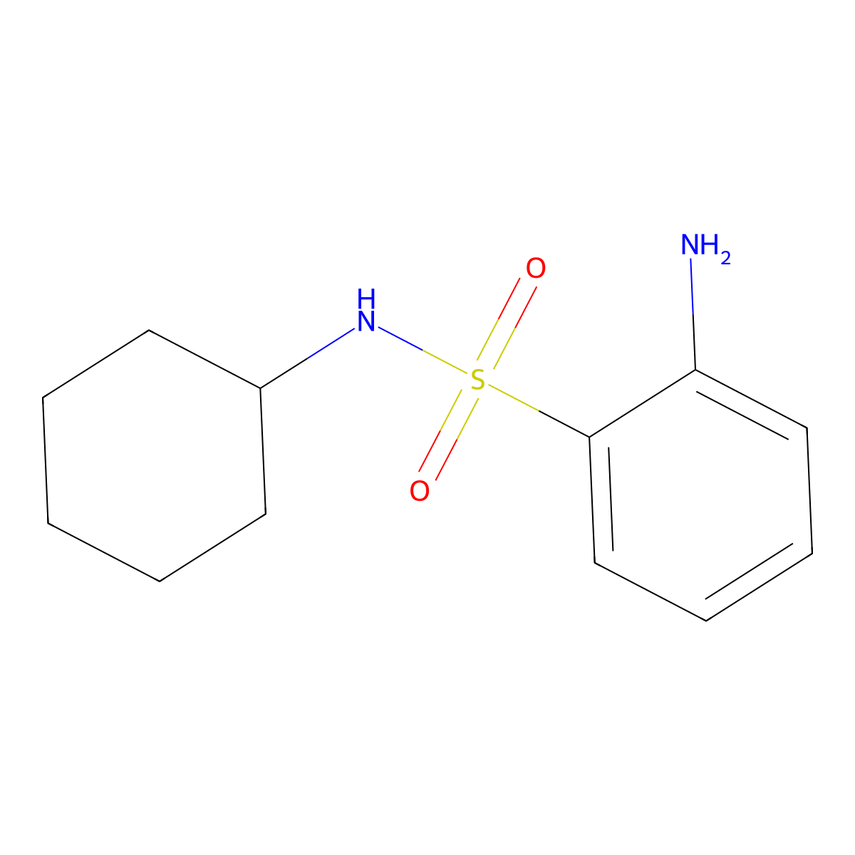 N-Cyclohexyl 2-aminobenzenesulfonamide molecular structure, CAS 77516-54-2