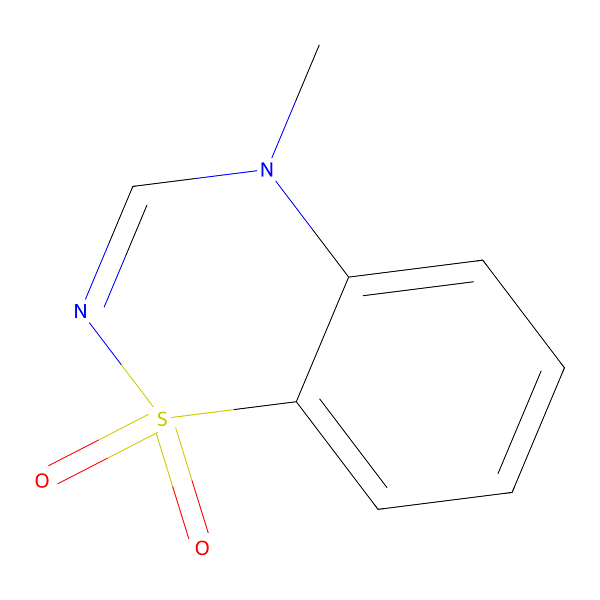4-methyl-4H-1,2,4-benzothiadiazine 1,1-dioxide molecular structure, CAS 7752-12-7