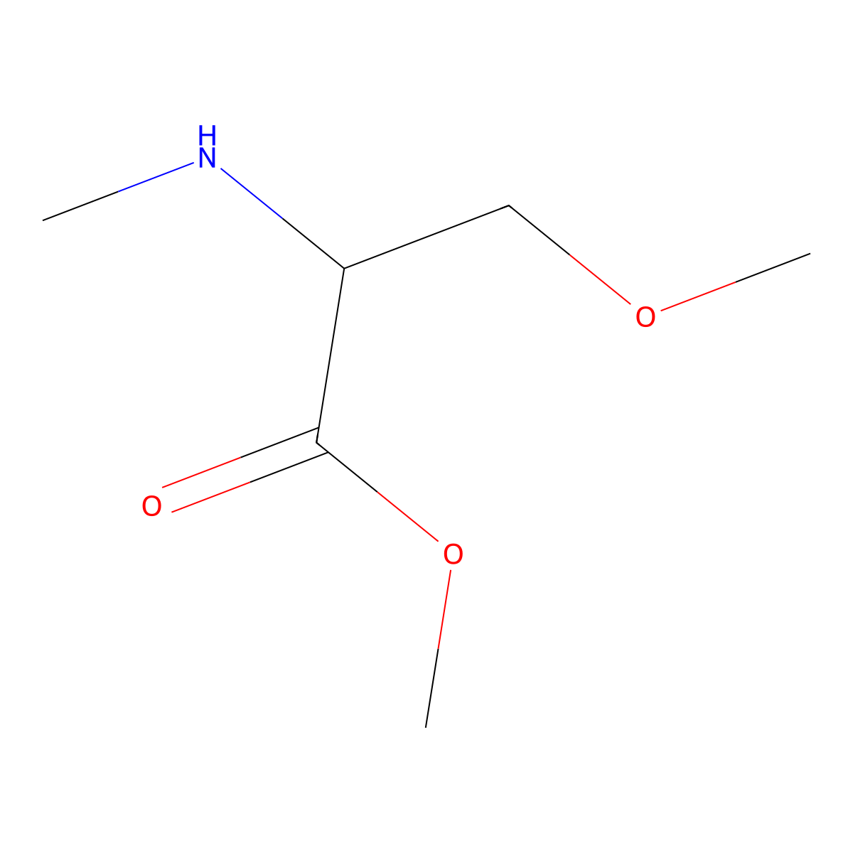 Methyl 3-methoxy-2-(methylamino)propanoate molecular structure, CAS 7752-32-1