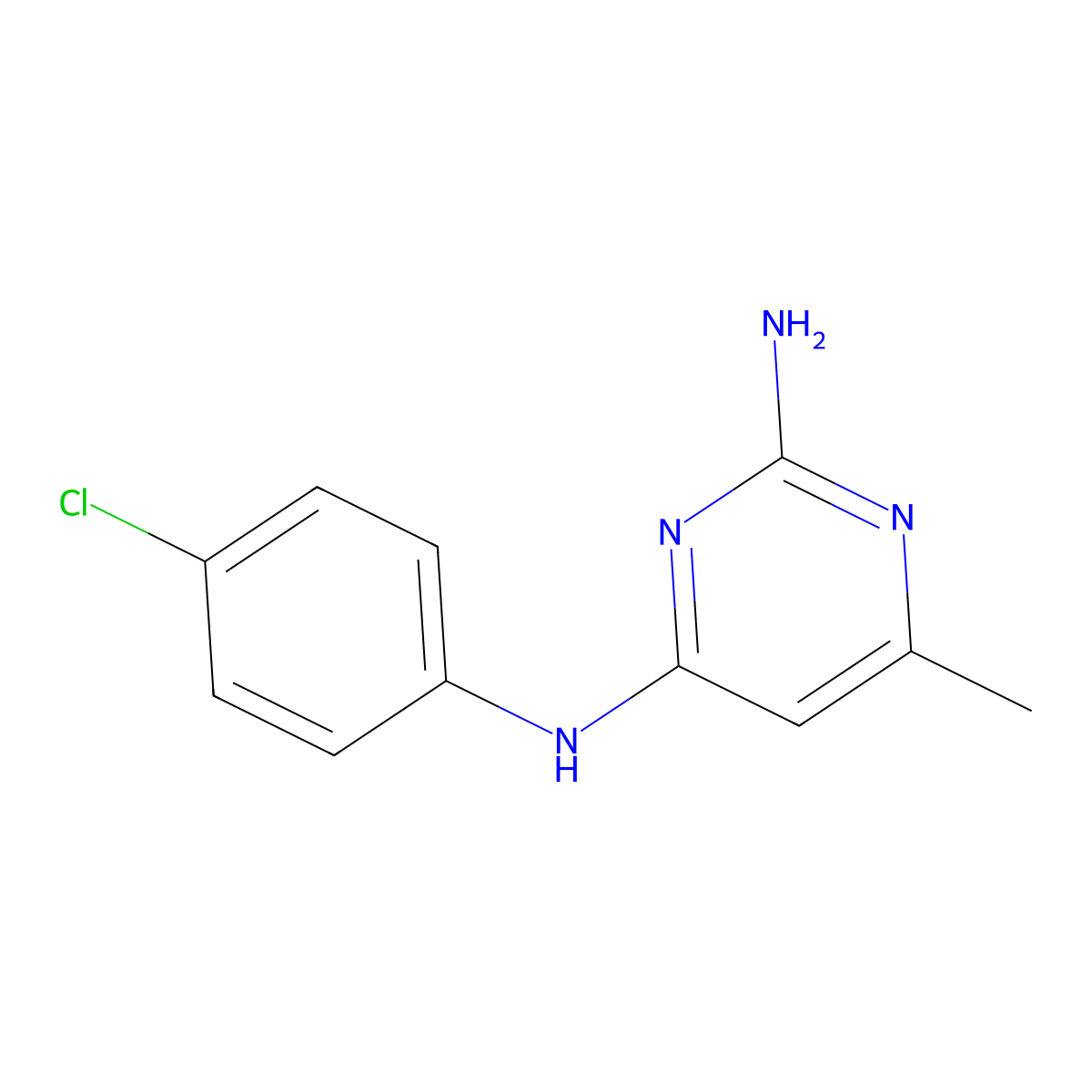 N4-(4-chlorophenyl)-6-methylpyrimidine-2,4-diamine molecular structure, CAS 7752-45-6