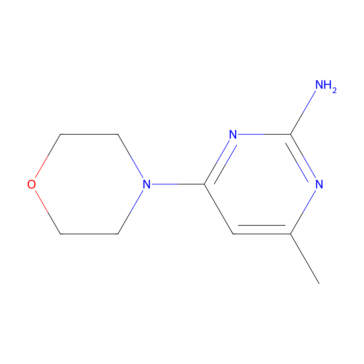 2-Amino-4-morpholino-6-methylpyrimidine molecular structure, CAS 7752-46-7