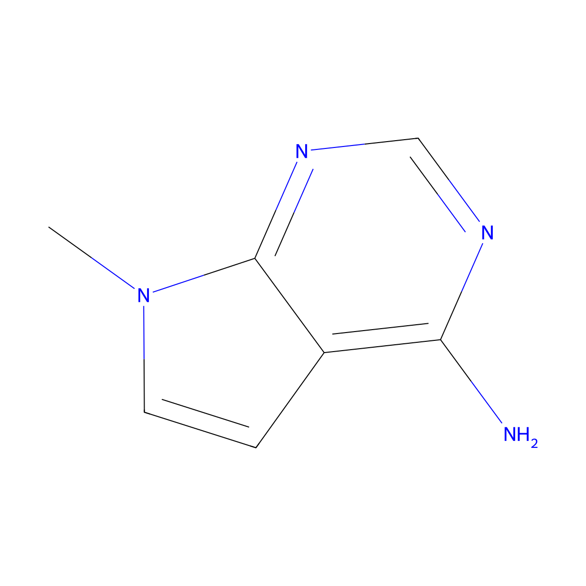 7-Methyl-7H-pyrrolo[2,3-d]pyrimidin-4-amine molecular structure, CAS 7752-54-7