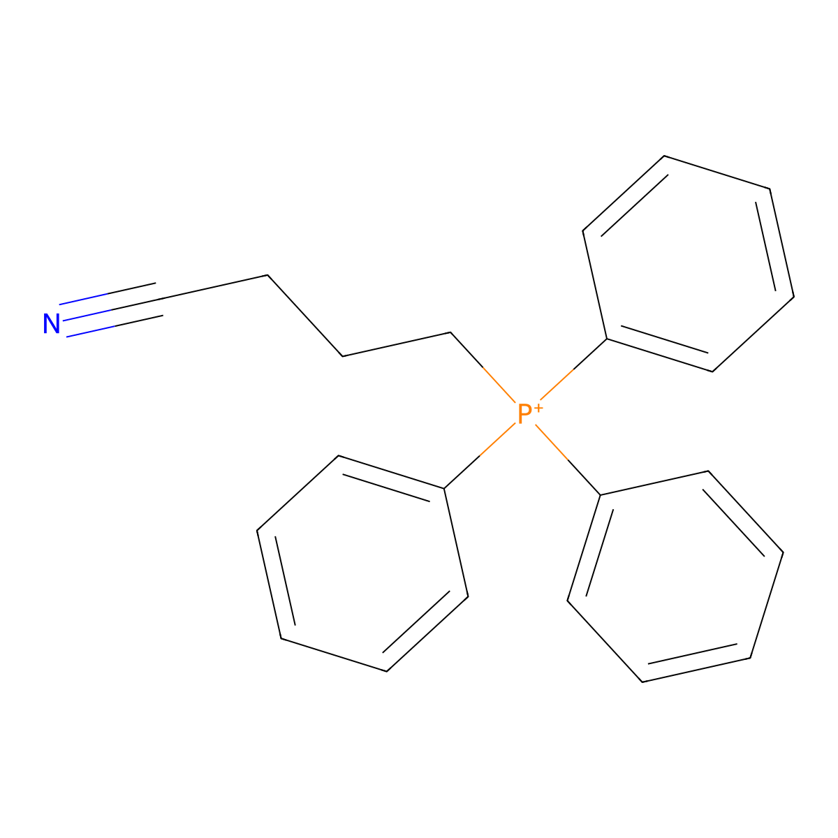 (3-Cyanopropyl)triphenylphosphonium molecular structure, CAS 7752-62-7