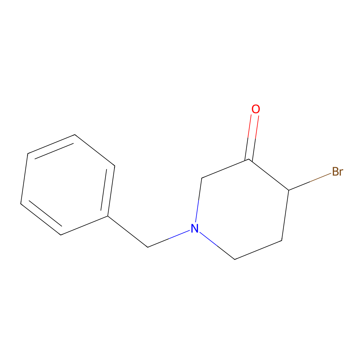 1-Benzyl-4-bromopiperidin-3-one molecular structure, CAS 775225-43-9
