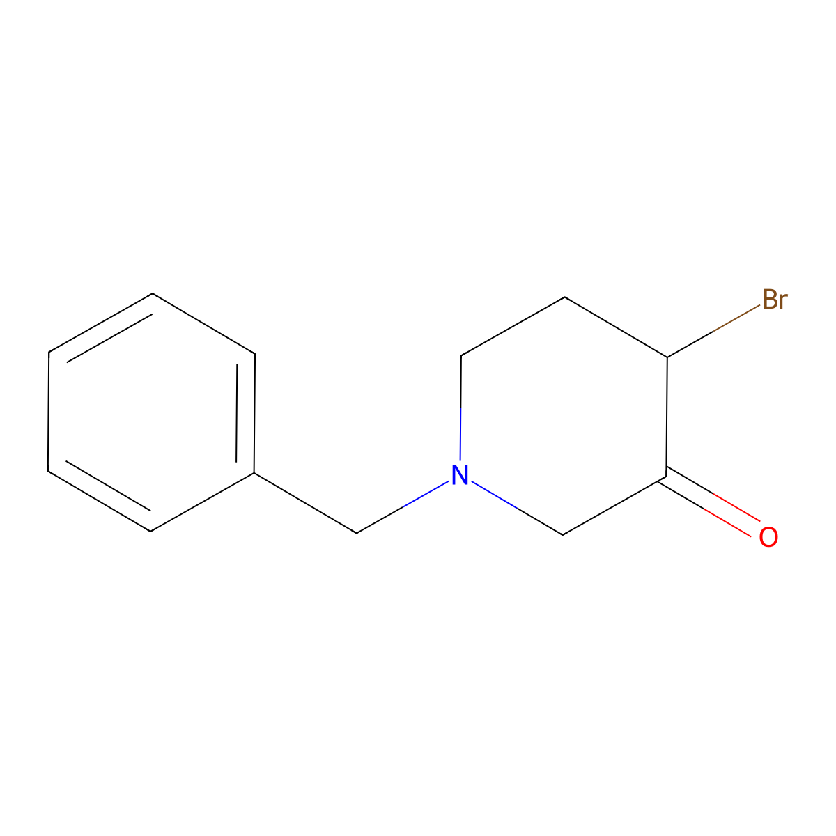 1-Benzyl-4-bromopiperidin-3-one molecular structure, CAS 775225-43-9