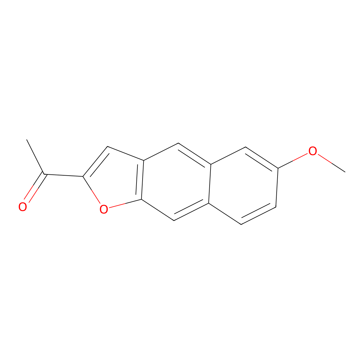 KETONE, 7-METHOXYNAPHTHO(2,1-b)FURAN-2-YL METHYL molecular structure, CAS 77523-56-9