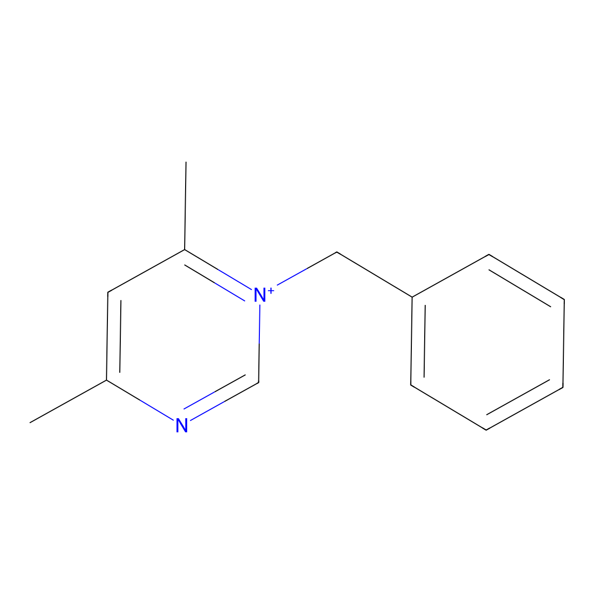 1-Benzyl-4,6-dimethylpyrimidin-1-ium molecular structure, CAS 775238-57-8
