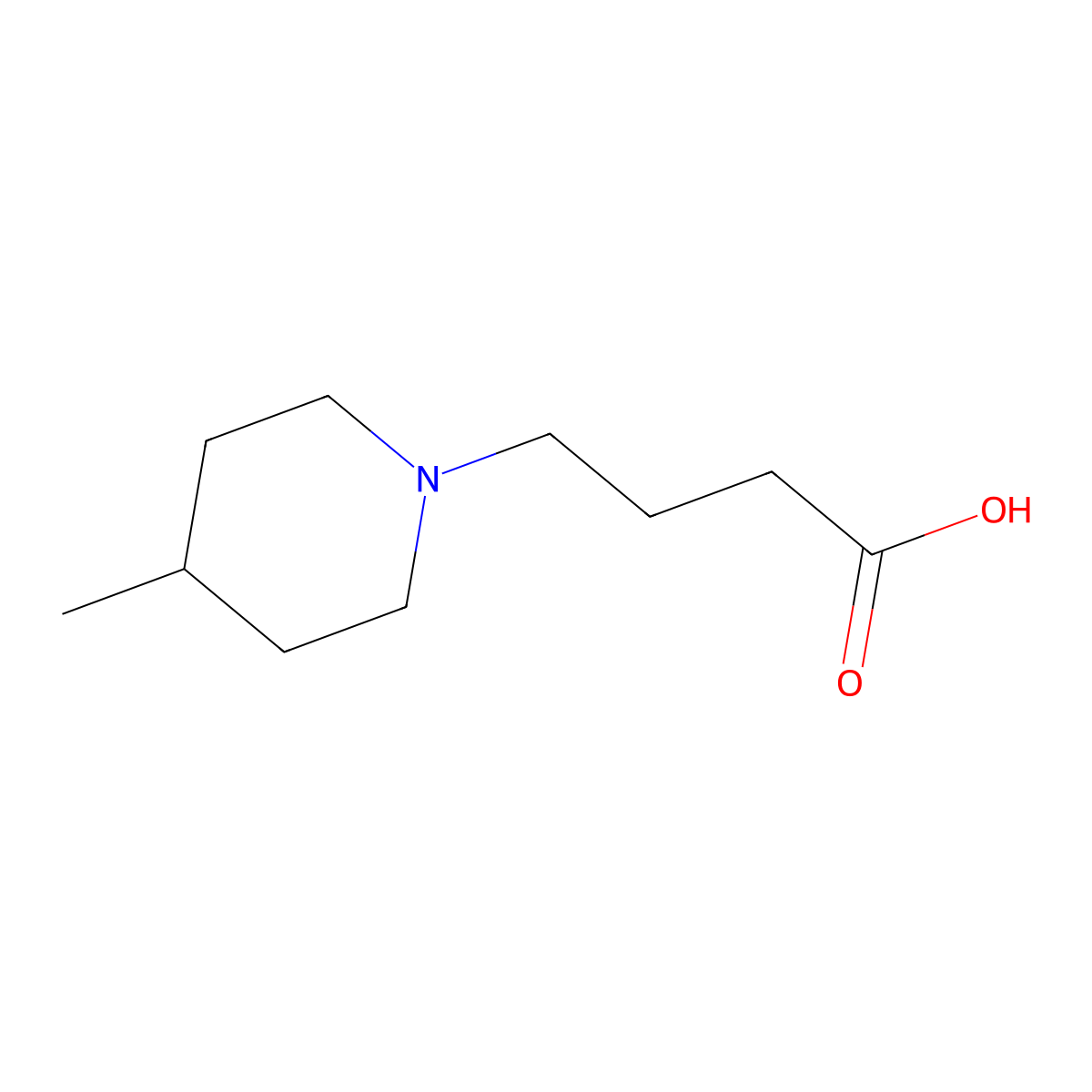 4-(4-Methylpiperidin-1-yl)butanoic acid molecular structure, CAS 775248-47-0