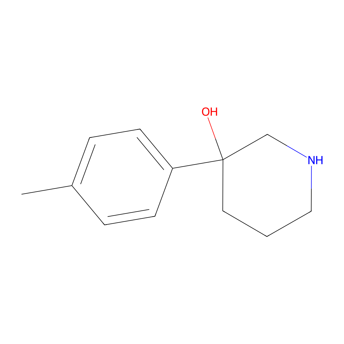 3-(p-Tolyl)piperidin-3-ol molecular structure, CAS 775262-44-7