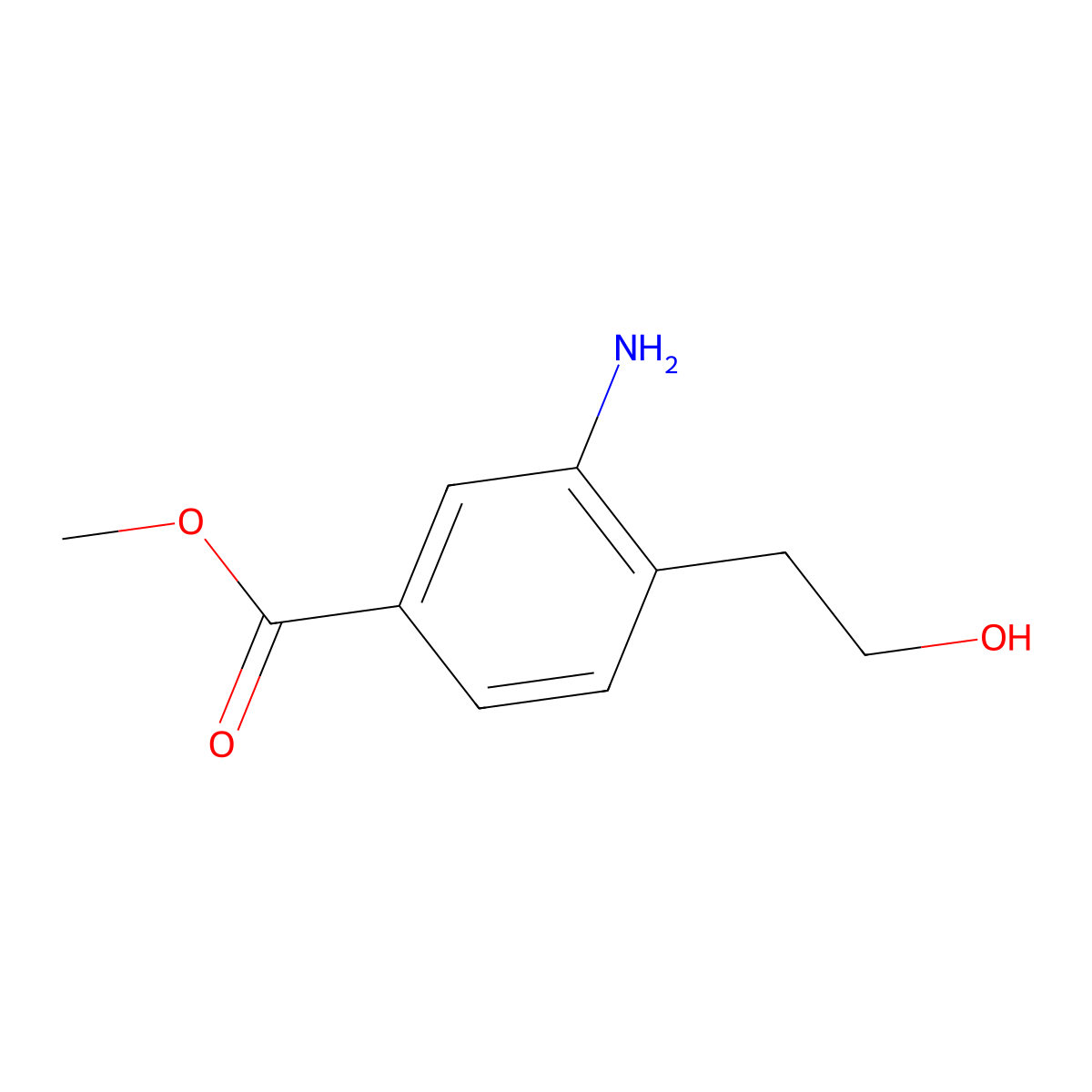Methyl 3-amino-4-(2-hydroxyethyl)benzoate molecular structure, CAS 775266-91-6