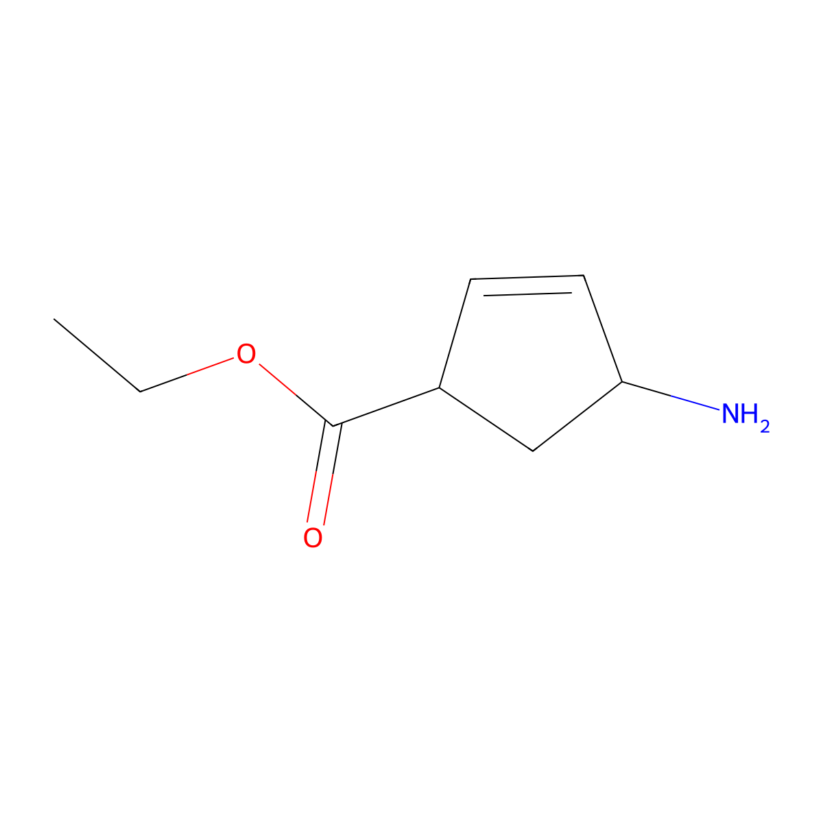ethyl (1S,4R)-4-aminocyclopent-2-ene-1-carboxylate molecular structure, CAS 775270-69-4