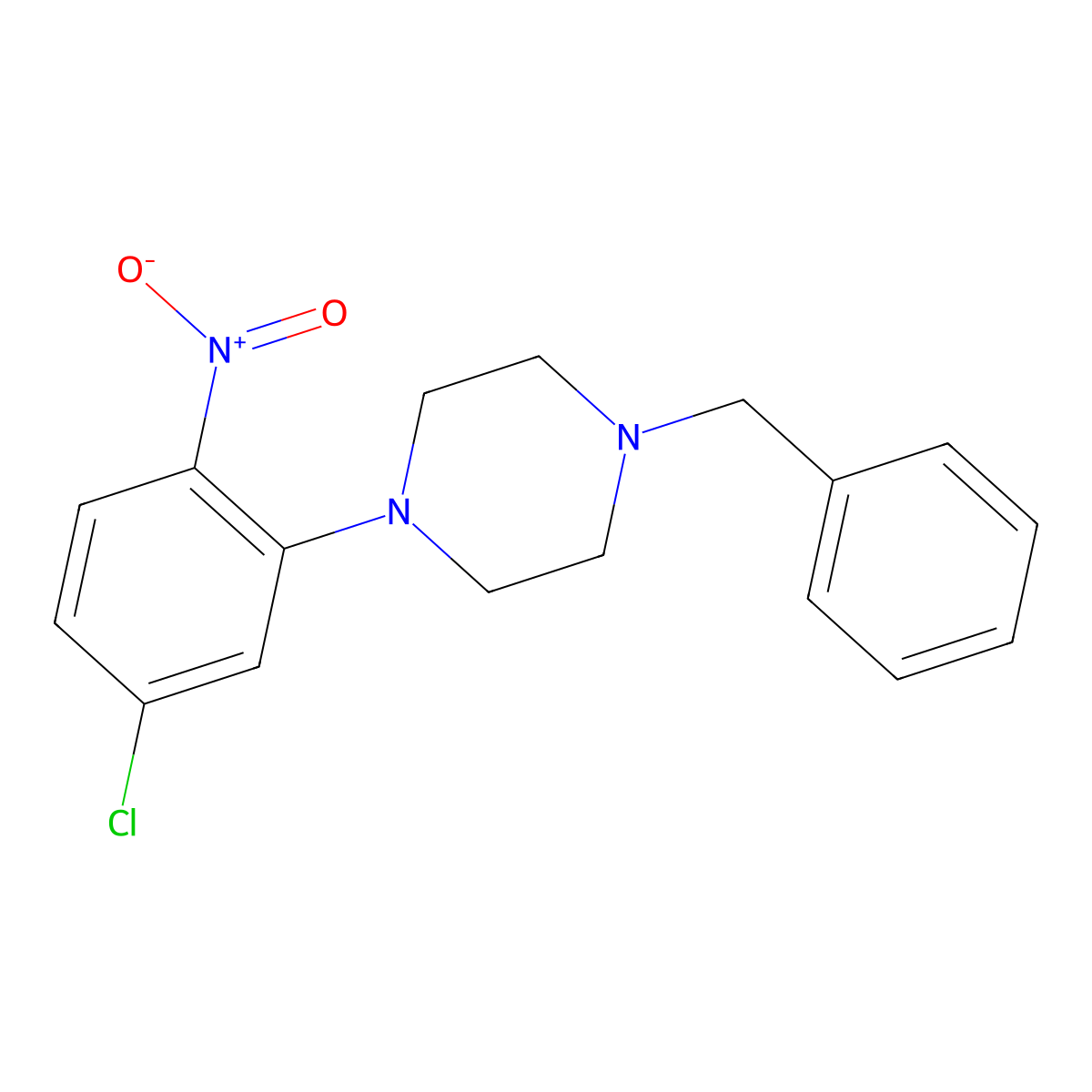 1-Benzyl-4-(5-chloro-2-nitrophenyl)piperazine molecular structure, CAS 775279-60-2