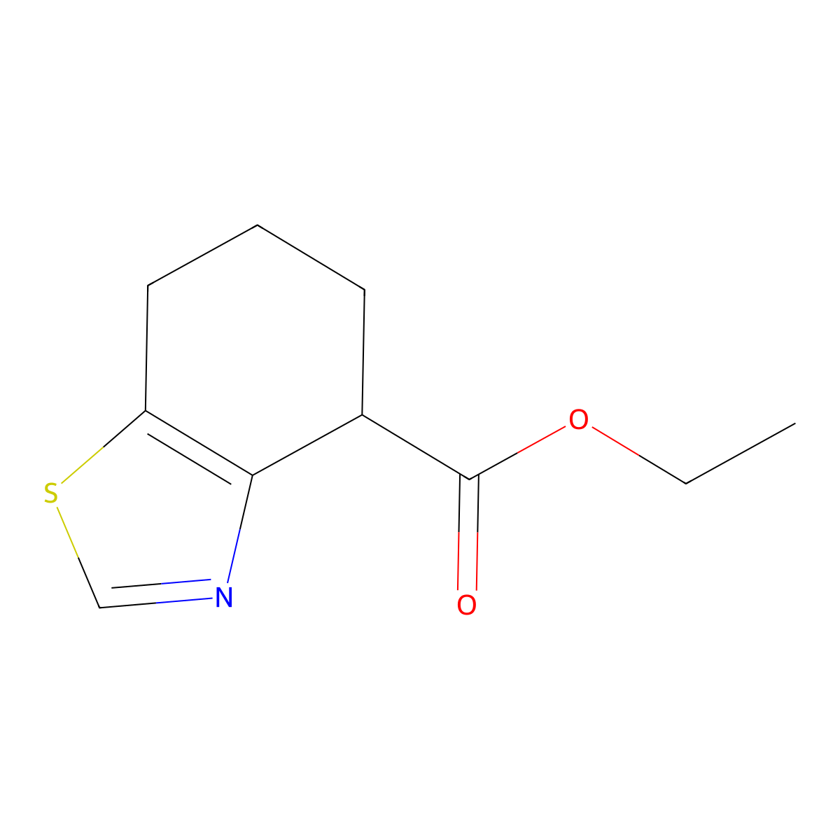 Ethyl 4,5,6,7-tetrahydro-1,3-benzothiazole-4-carboxylate molecular structure, CAS 77528-46-2