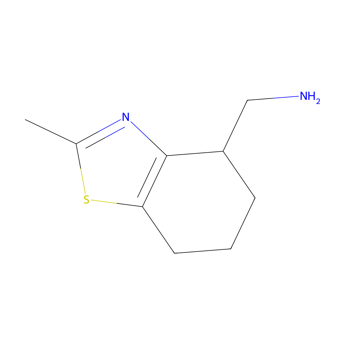 (2-Methyl-4,5,6,7-tetrahydro-1,3-benzothiazol-4-yl)methanamine molecular structure, CAS 77528-56-4