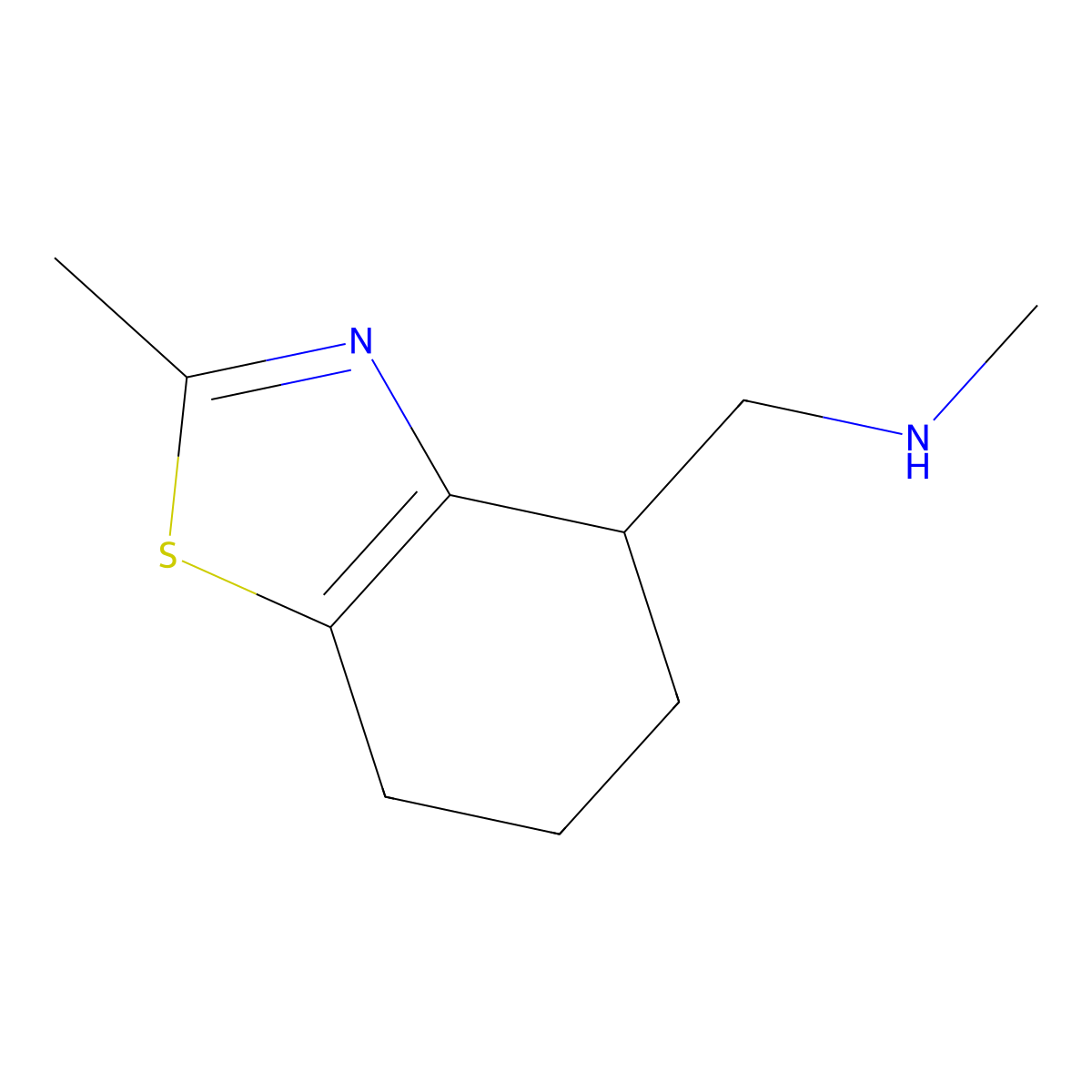 Methyl[(2-methyl-4,5,6,7-tetrahydro-1,3-benzothiazol-4-yl)methyl]amine molecular structure, CAS 77528-58-6